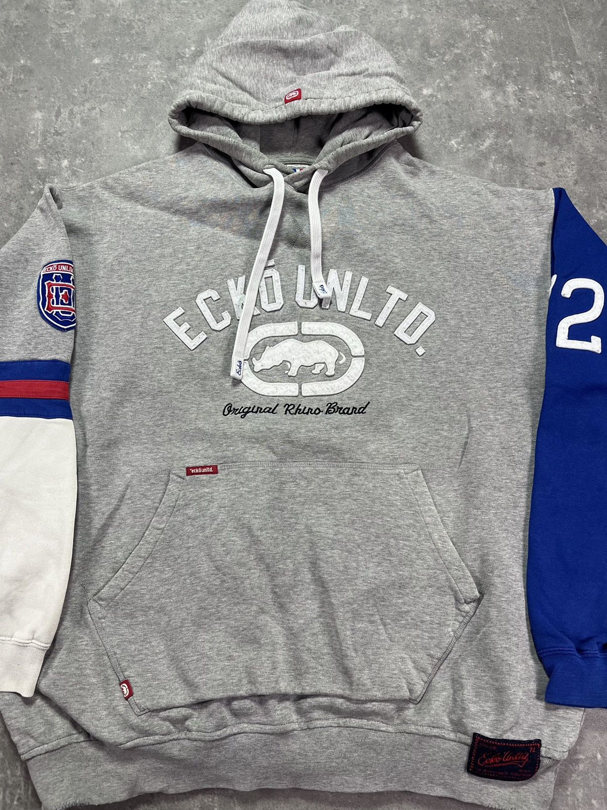 Ecko Unltd. Ecko Unltd. Big Logo Mega Baggy Boxy Colourblock Hoodie XXL Size US XXL / EU 58 / 5 - 9 Thumbnail
