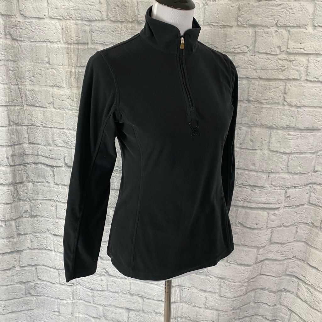 Spyder Spyder women sz 8 pullover 1/4 zip w/high collar black Size S / US 4 / IT 40 - 3 Thumbnail