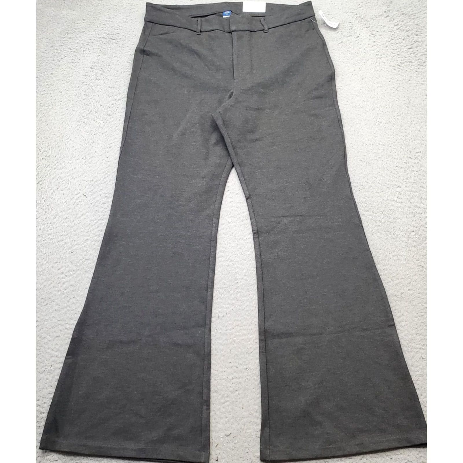 Old Navy Old Navy Trouser Pants Women's 14 Gray Viscose Blend Stretch Casual Flared Leg Size 36" / US 14 / IT 50 - 2 Thumbnail