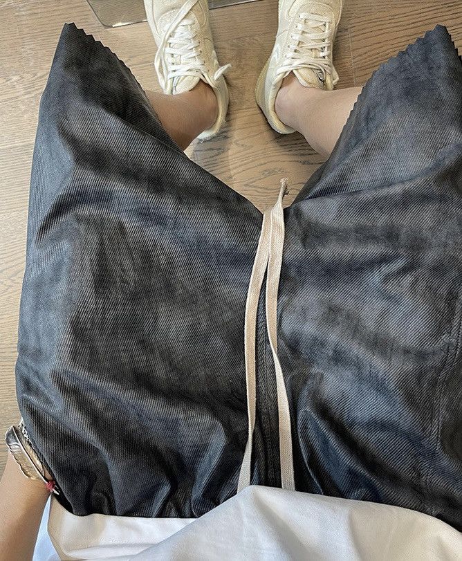 Japanese Brand × Vintage Outdoor retro washed pu leather zig-zag hem baggy shorts Size US 32 / EU 48 - 4 Thumbnail
