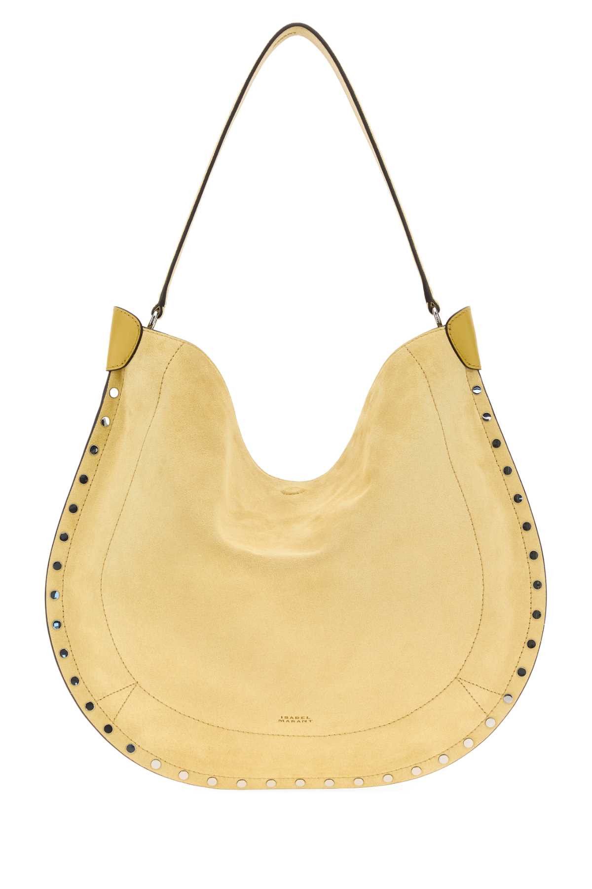 Pastel Yellow Suede Oskan Shopping Bag, Women's