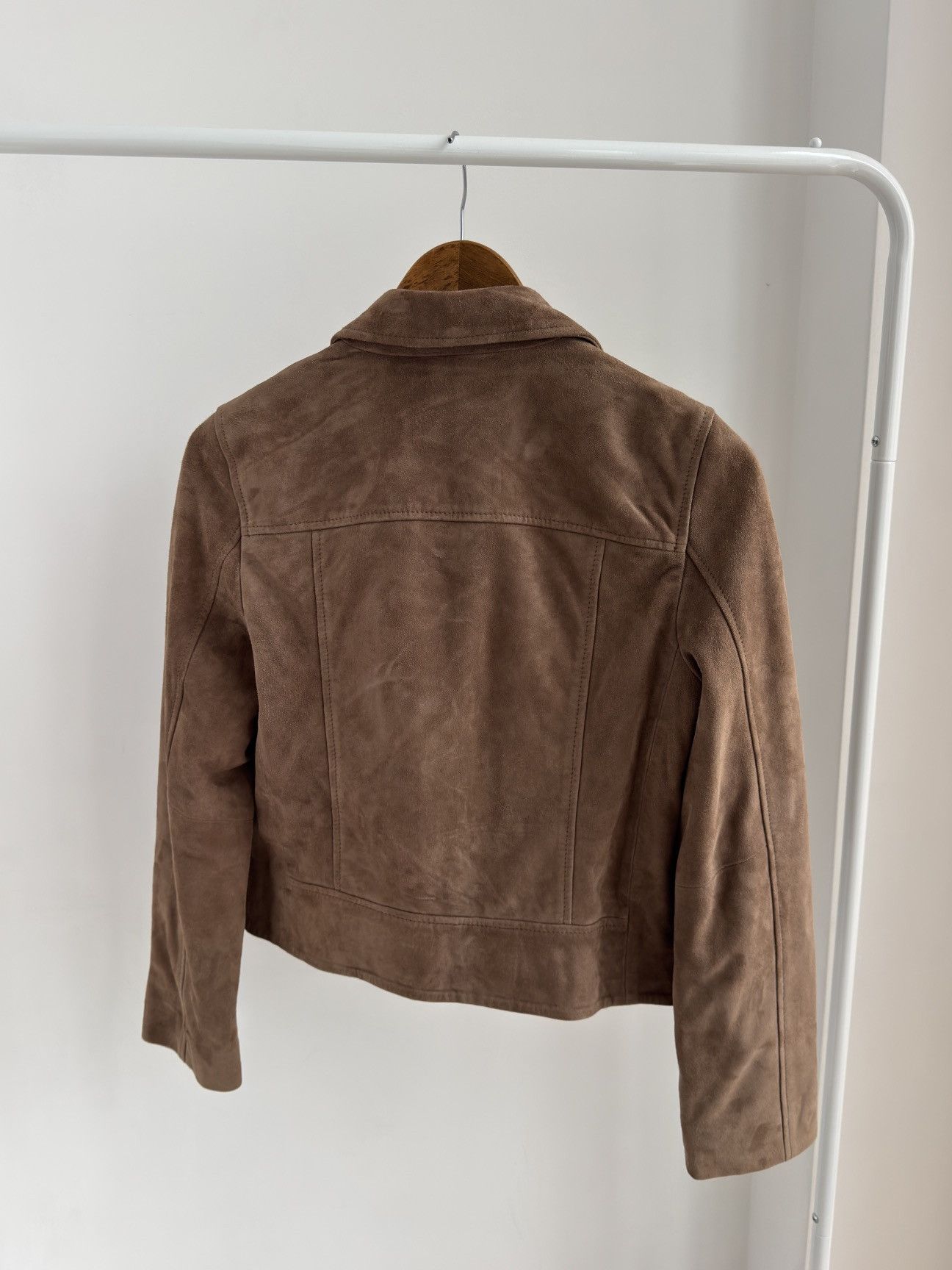 Allsaints ALL SAINTS Powder Brown Suede Balfern Biker Jacket Women’s Size US M / EU 48-50 / 2 - 12 Thumbnail