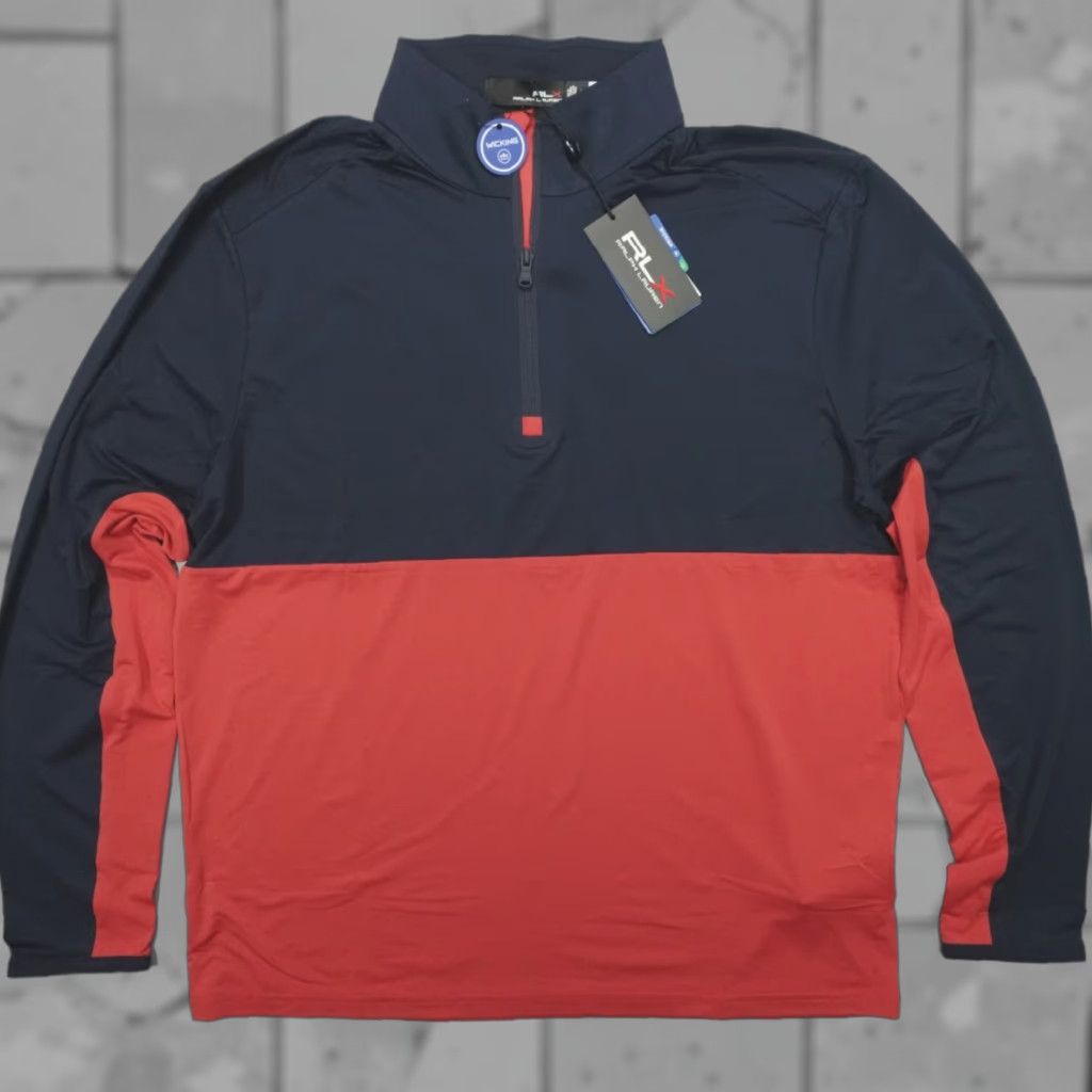 RLX Ralph Lauren RLX Ralph Lauren Performance Half-Zip Pullover Navy Red Men’s L Pullover Size US L / EU 52-54 / 3 - 1 Thumbnail