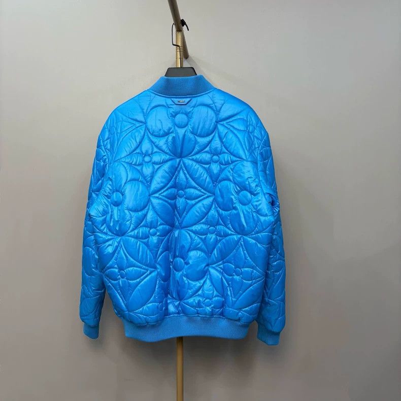 Louis Vuitton Louis Vuitton Three-flower embossed blue baseball jacket 2 Size US L / EU 52-54 / 3 - 4 Thumbnail