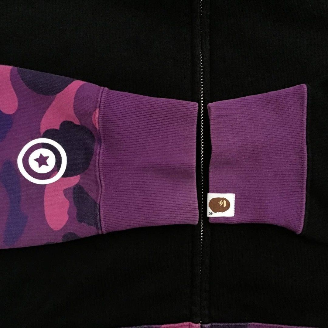 Bape BAPE × purple camo shark full zip hoodie a bathing ape Size US L / EU 52-54 / 3 - 6 Thumbnail