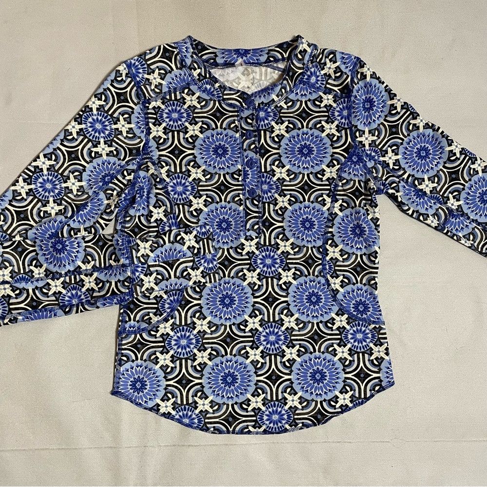 Free People New Free People Fireside Long Sleeve Base Layer Blue Top Si Size M / US 6-8 / IT 42-44 - 7 Thumbnail