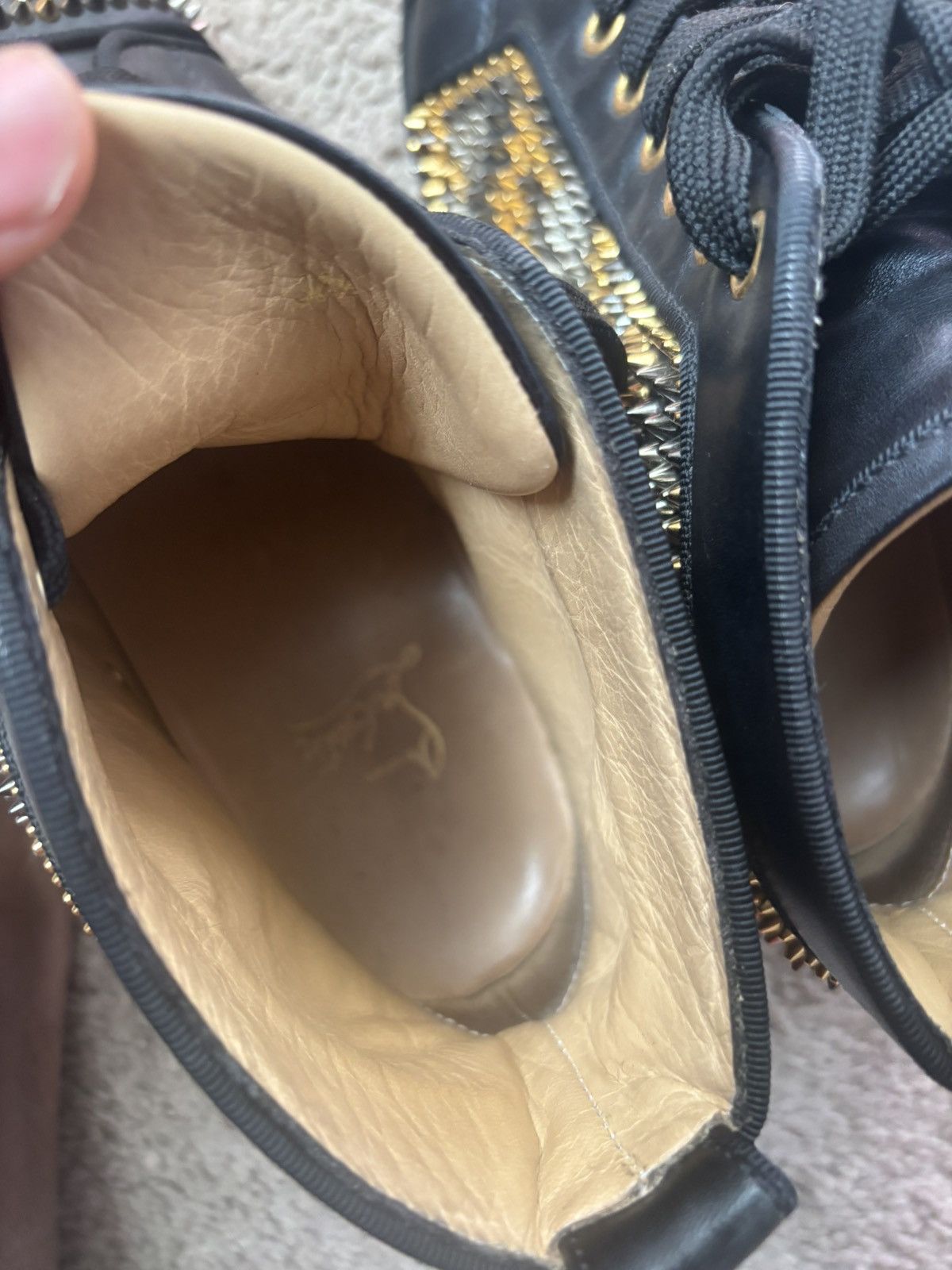 Christian Louboutin Christian Louboutin Black leather spikes Size US 7 / IT 37 - 4 Thumbnail