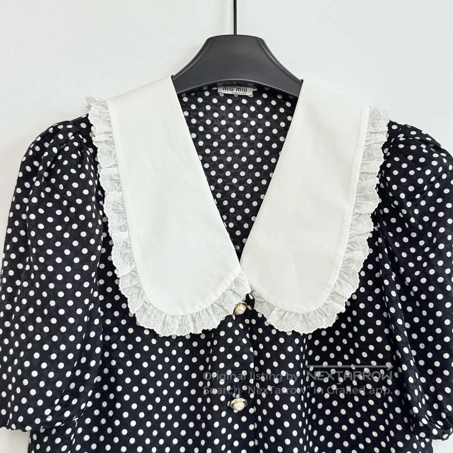 Miu Miu Miu Miu Satin Fringe Short Sleeve Sun Protection Shirt| Size XS / US 0-2 / IT 36-38 - 2 Thumbnail