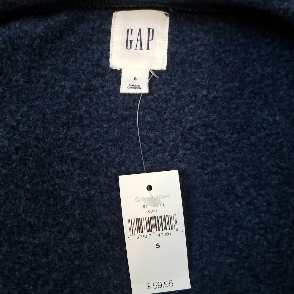 Gap NWT Men's Gap sweater fleece vest navy blue heather sz S Size US S / EU 44-46 / 1 - 6 Thumbnail