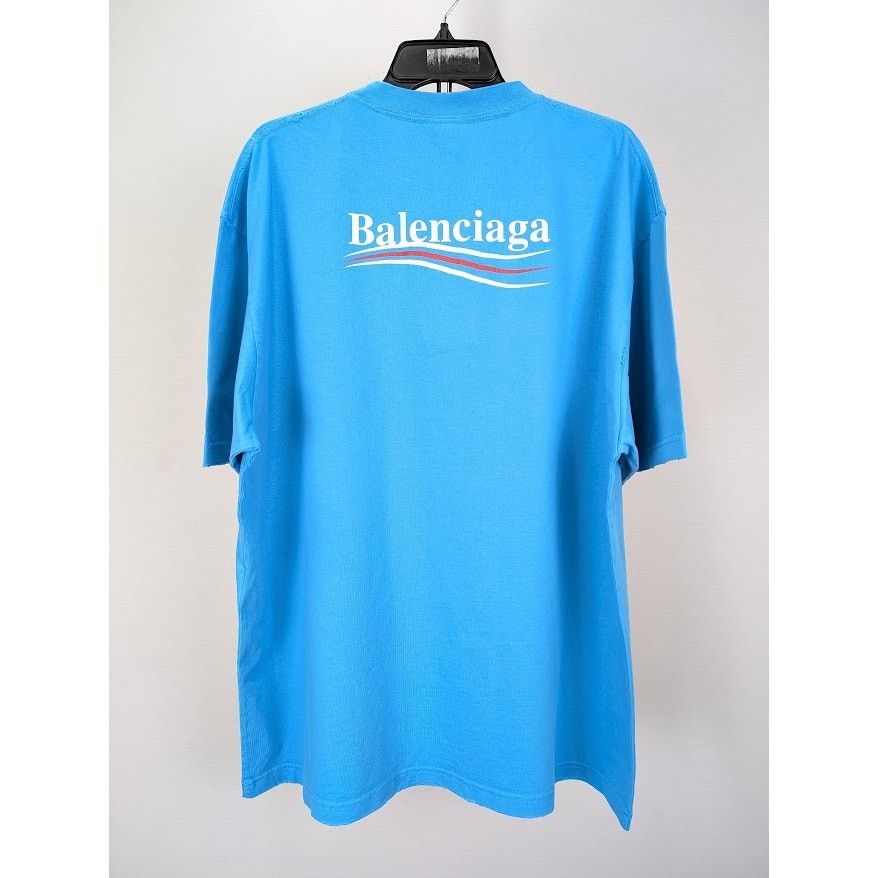 Balenciaga o1rshd1 Political Logo Large Fit T-Shirt Size US L / EU 52-54 / 3 - 8 Thumbnail