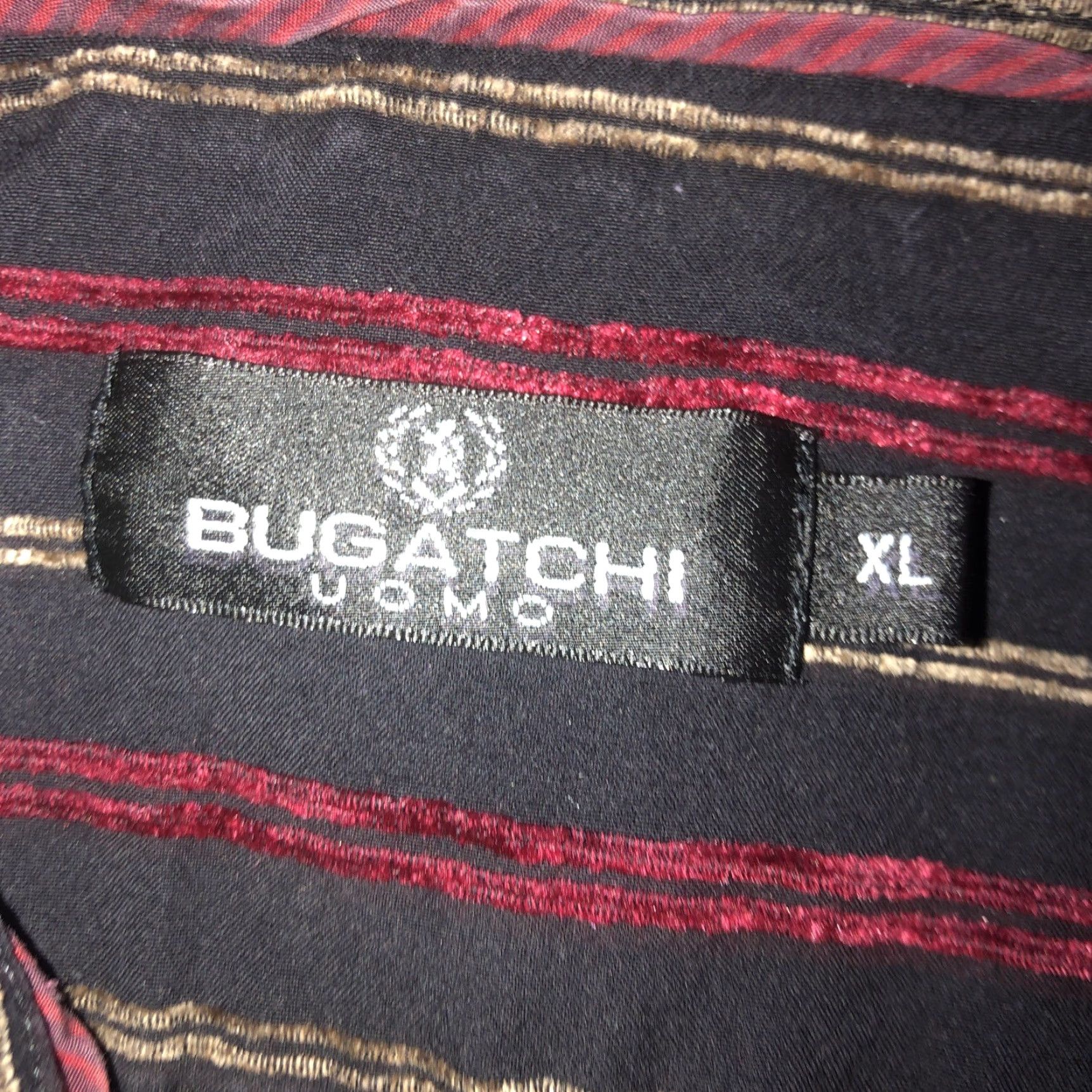 BUGATCHI Bugatchi Uomo Shirt Long Sleeve Button-Up XL Black Striped Mens Size XL Size US XL / EU 56 / 4 - 3 Thumbnail