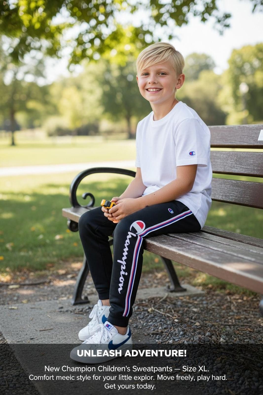 Champion Champion Boys' Black Sweatpants with Logo Size ONE SIZE - 2 Thumbnail