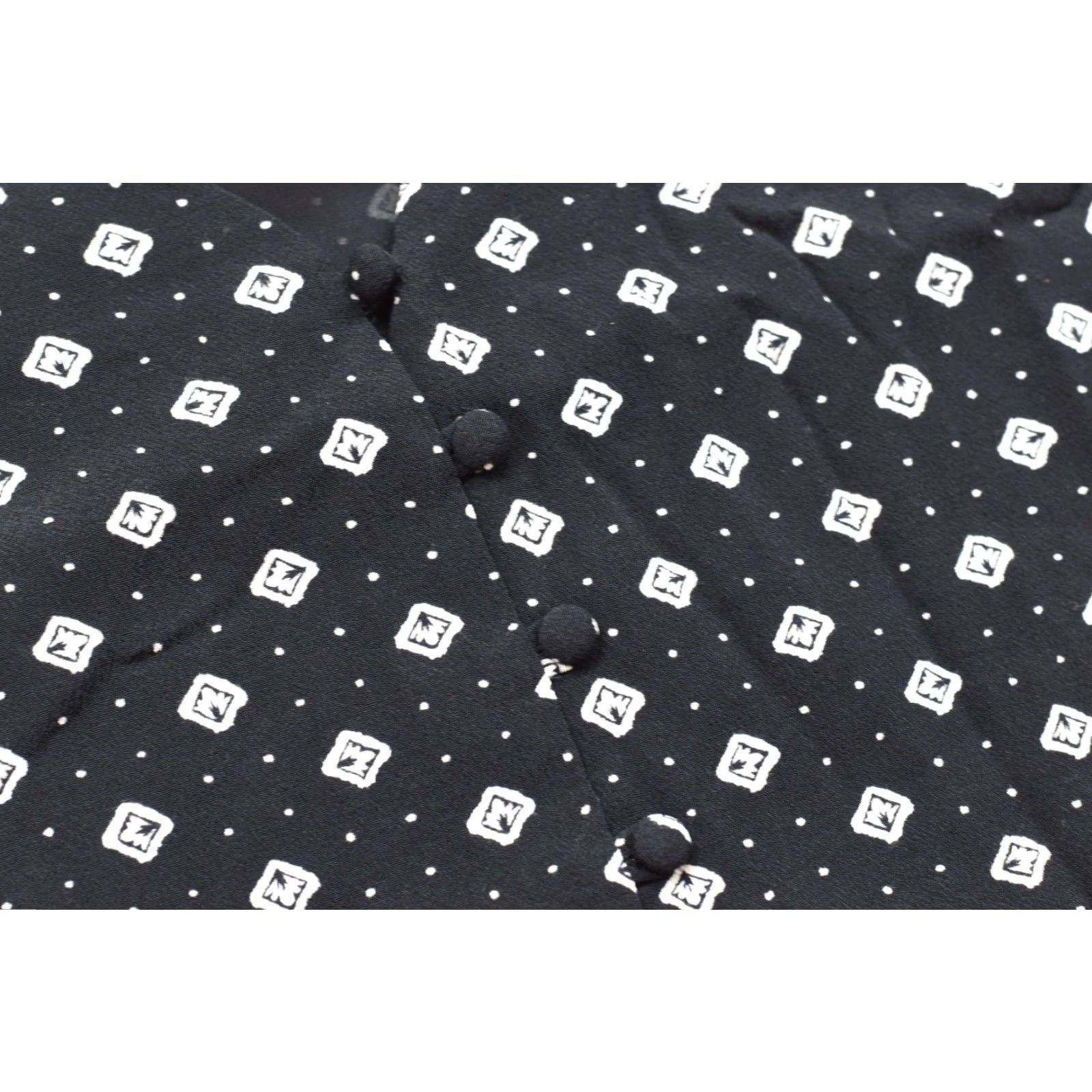 Loft LOFT Camisole Tank Top V-Neck Polka Dot Black White S Women Sleeveless Pullover Casual Summer Spring Diamond Pattern Strappy Sleeve Polyester Regular Size S / US 4 / IT 40 - 8 Thumbnail