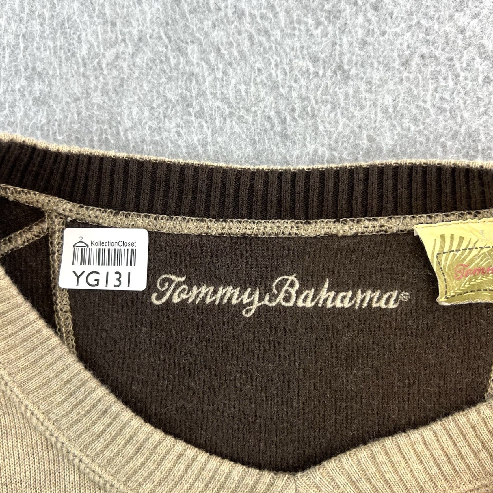 Tommy Bahama Tommy Bahama Sweater Mens Large Beige Long Sleeve Knit Pullover Adult Size US L / EU 52-54 / 3 - 6 Thumbnail