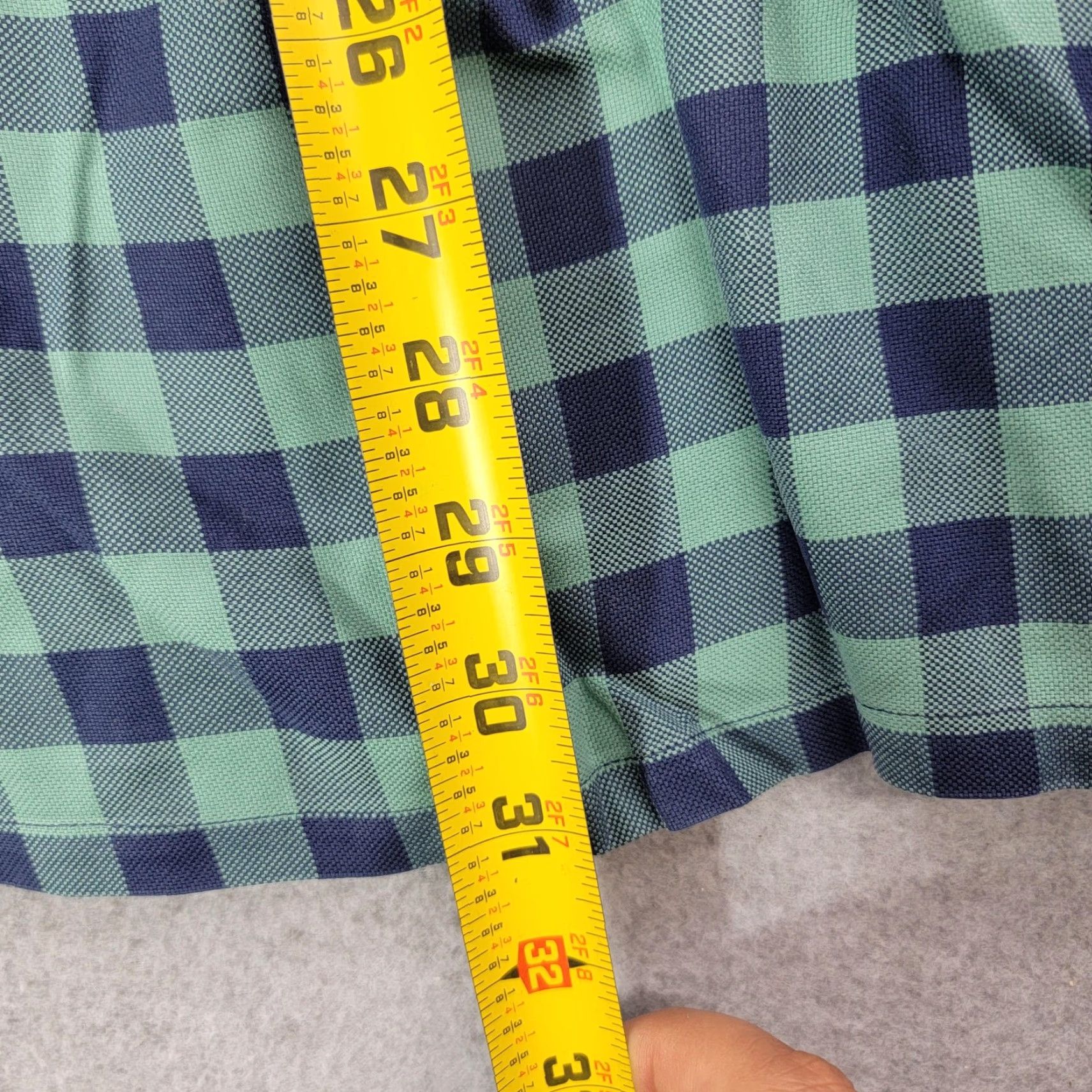 Hamilton Hamilton Shirt Mens 3XL Green Blue Gingham Check Long Sleeve Button Front Size US XXL / EU 58 / 5 - 6 Thumbnail