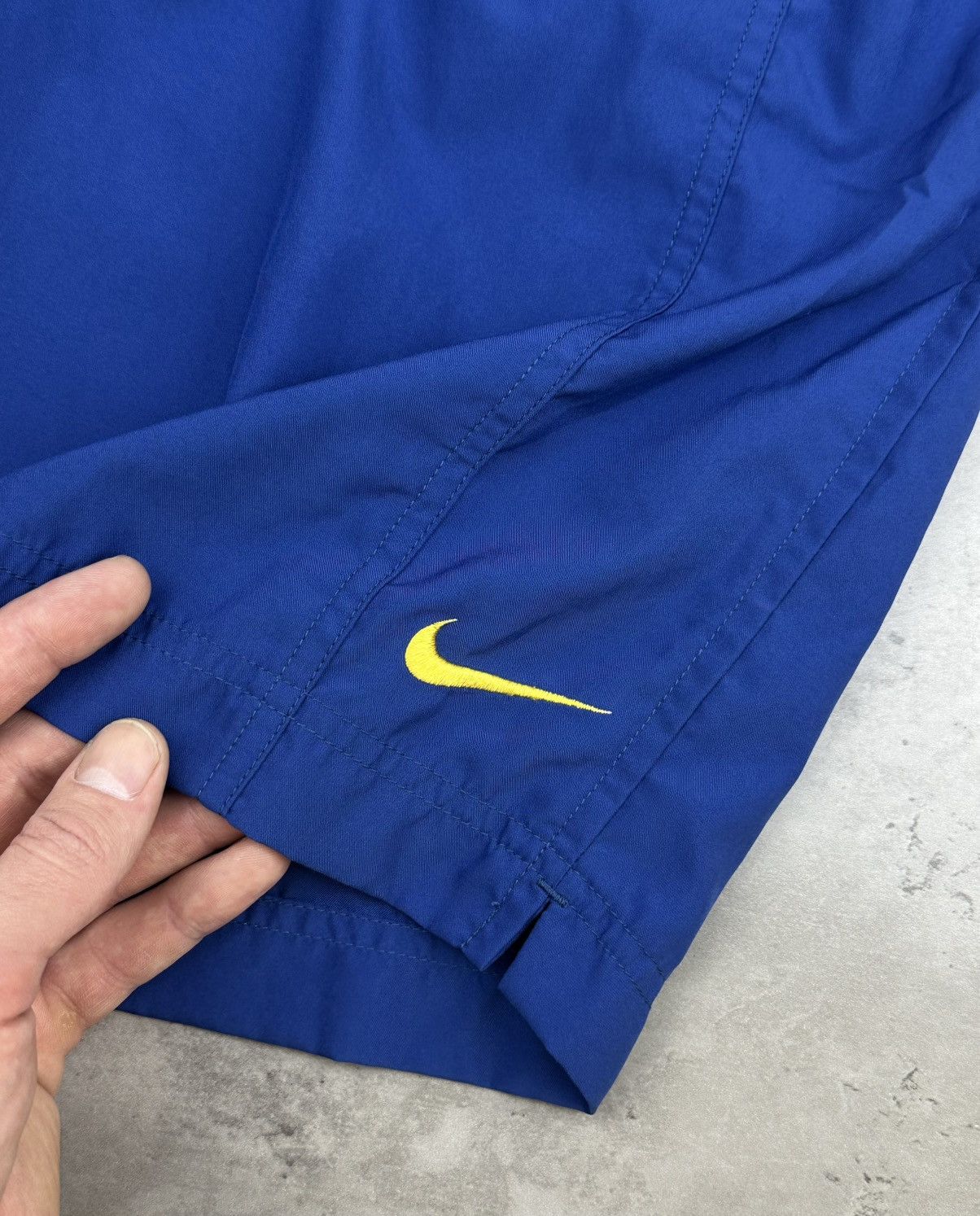 Nike Nike Vintage Swim Shorts Blue Mens Embroidered Yellow Swoosh Size US 32 / EU 48 - 3 Thumbnail