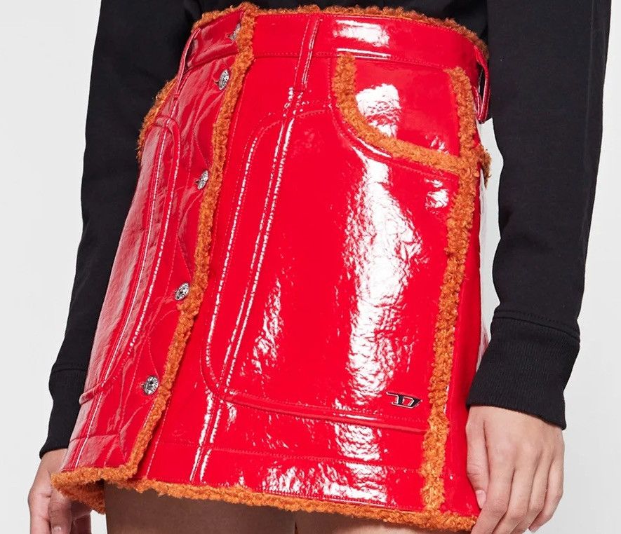 Diesel !DS! DS23 Diesel O-Neillia Red Regular Shine Skirt Size 27" / US 4 / IT 40 - 2 Thumbnail
