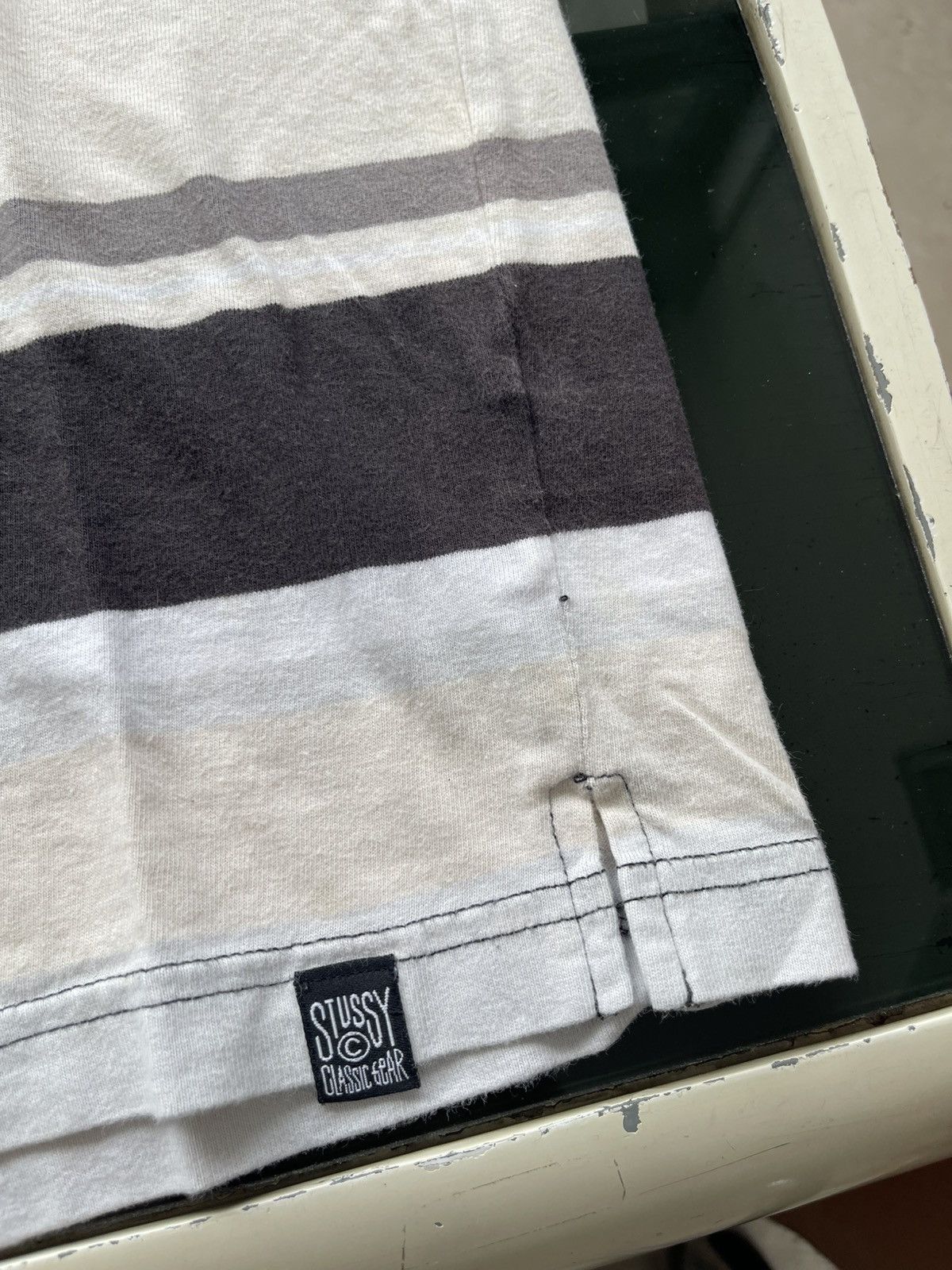 Stussy Vintage 00s Stussy Striped Polo Shirt Embroidered Crown Logo Size US XL / EU 56 / 4 - 3 Thumbnail