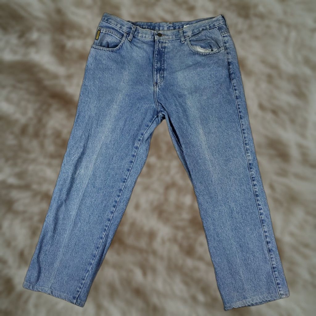 Vintage Giorgio Armani Jeans 38x28 Blue Relaxed Fit Baggy Denim Pants Mens Classic Size US 38 / EU 54 - 1 Thumbnail