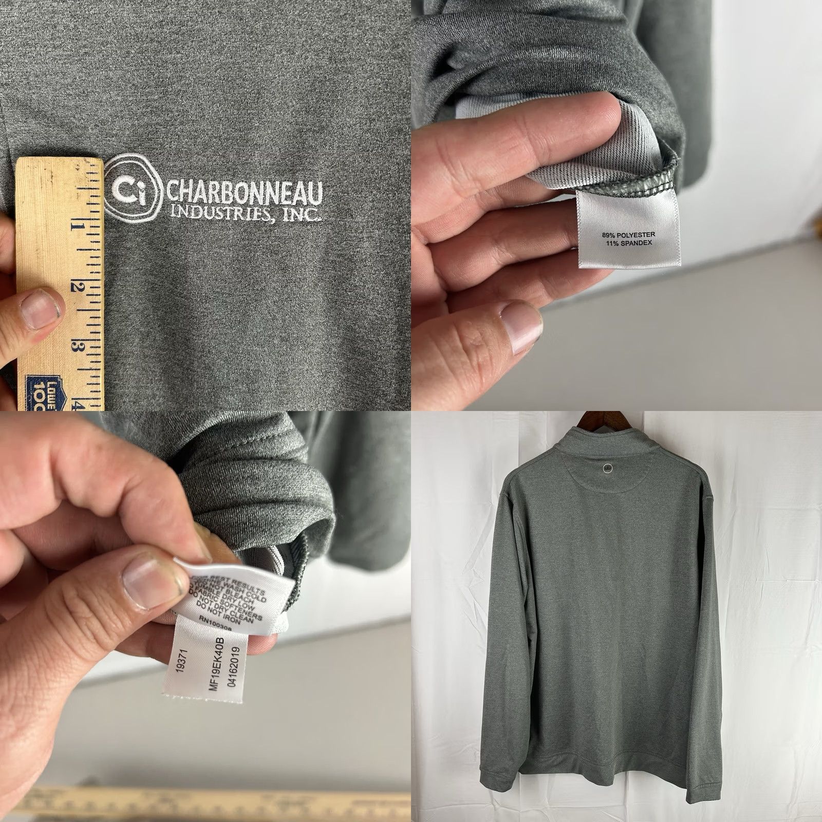 Peter Millar Peter Millar Perth Performance 1/4 Zip Shirt Gray Mens XL Golf Company Logo Size US XL / EU 56 / 4 - 8 Thumbnail
