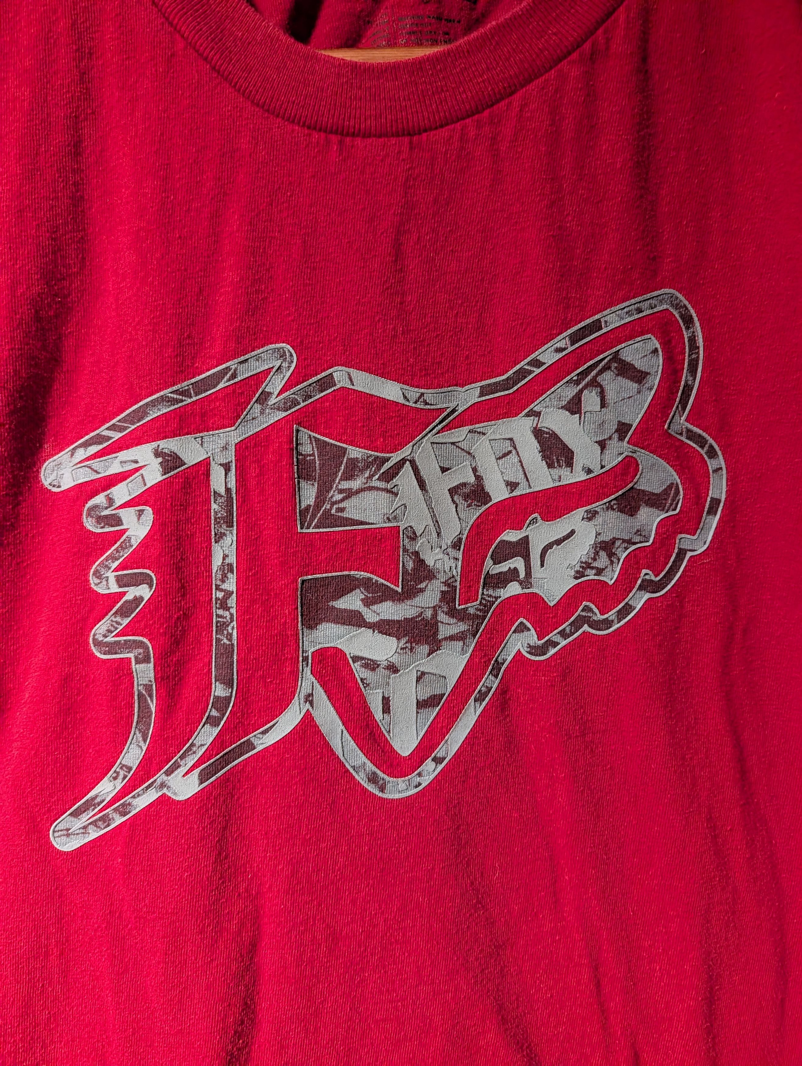 Fox Racing Vintage Y2K Fox Motocross Racing Logo Red Medium T-Shirt Size US M / EU 48-50 / 2 - 2 Thumbnail