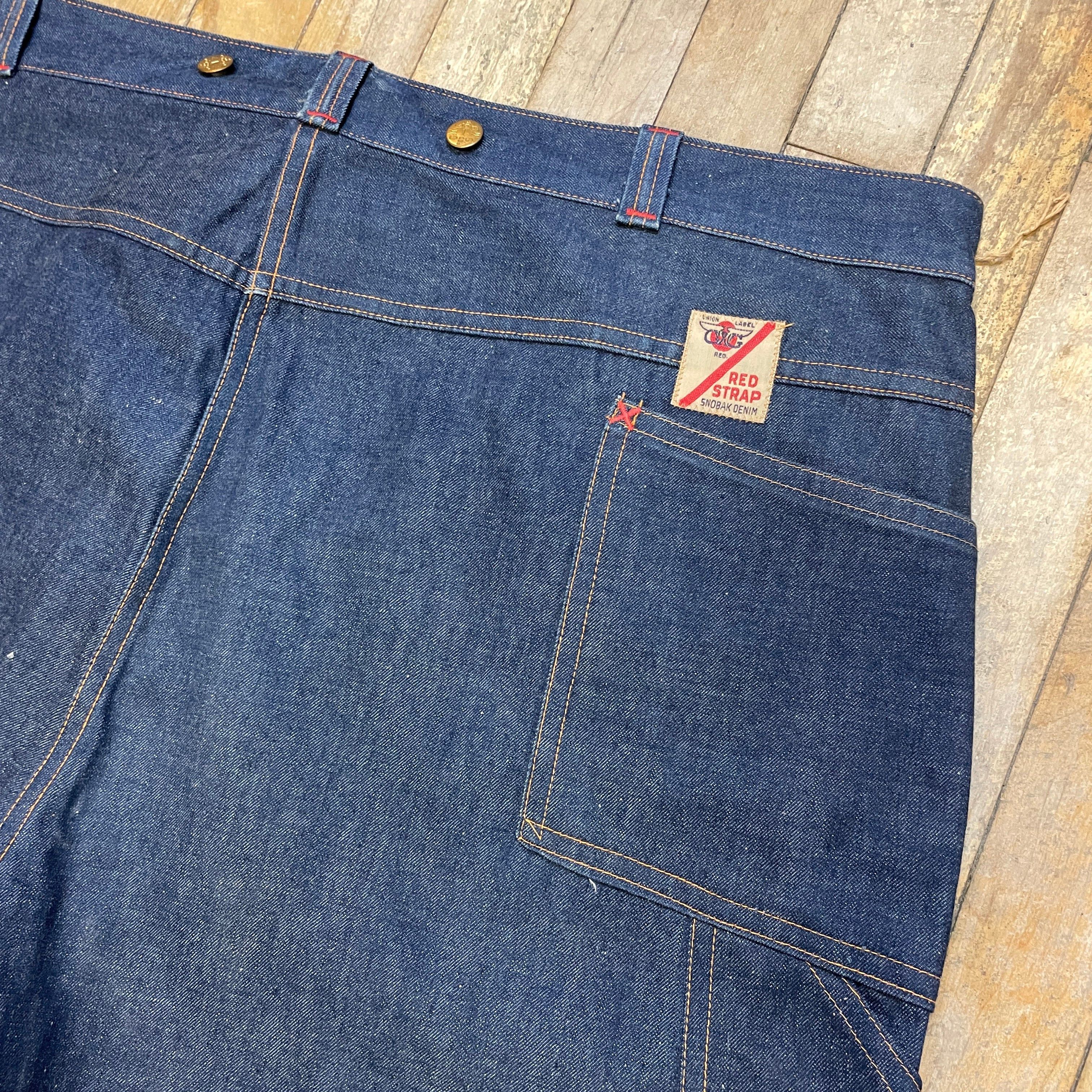 Other 1950s GWG "Red Strap" Snobak Denim Union Made In Canada Vintage Worker Jeans Size 47" Size US 32 / EU 48 - 6 Thumbnail