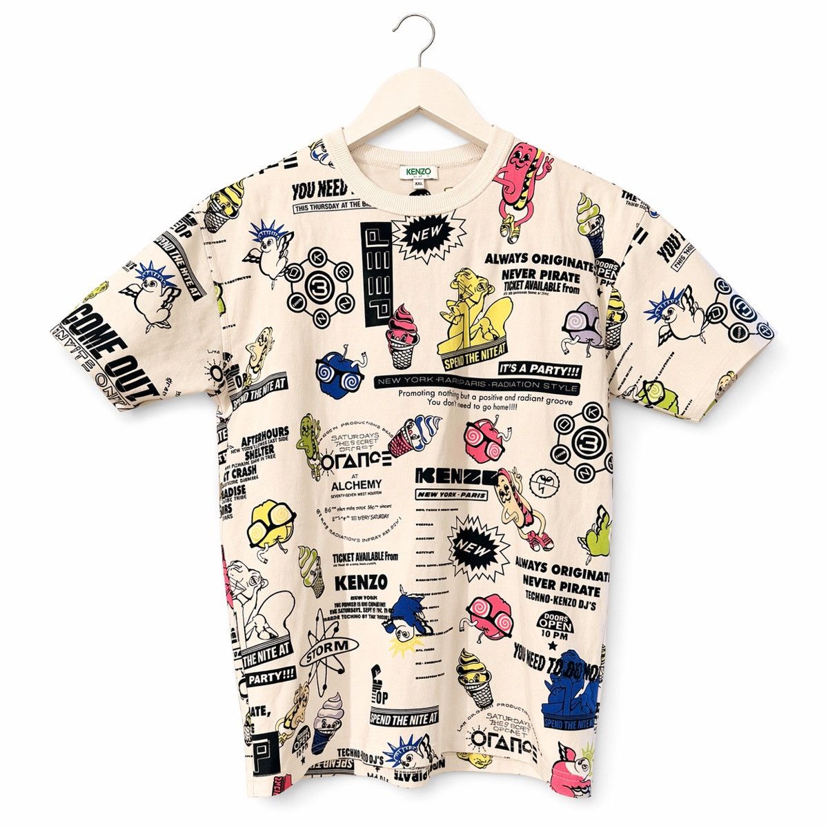 Kenzo Rare KENZO Paris graphic print T-shirt in size XS. Size XS / US 0-2 / IT 36-38 - 1 Thumbnail
