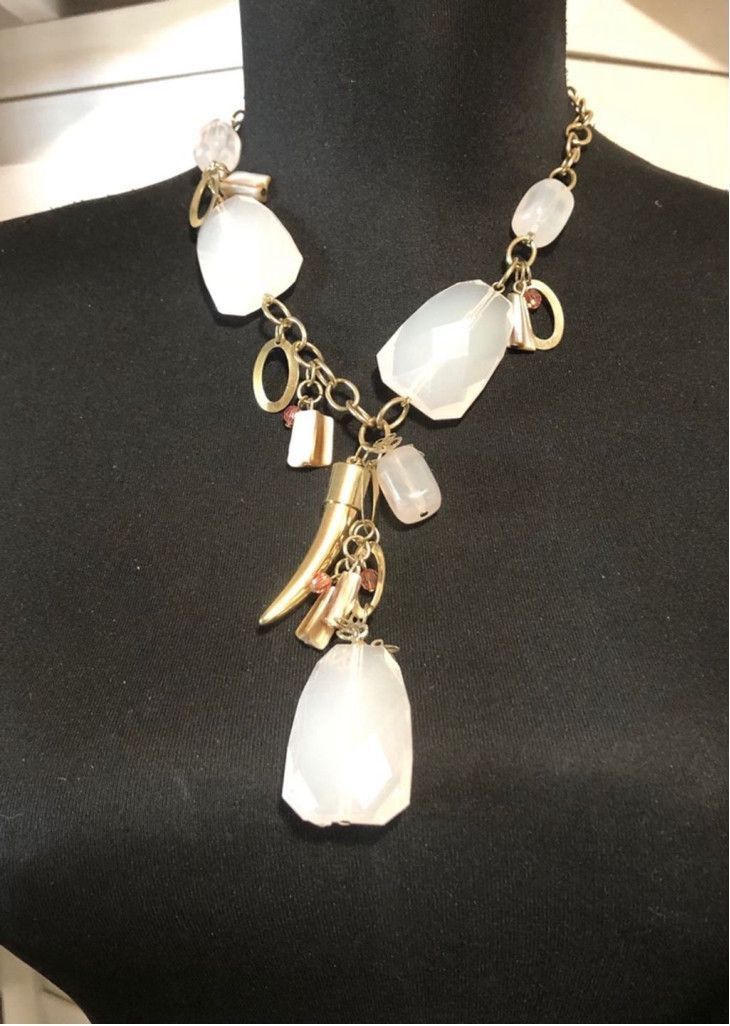 Vintage Custom Necklace Chunky Jeweled Tooth Charm Pendant Jewelry Size ONE SIZE - 1 Thumbnail