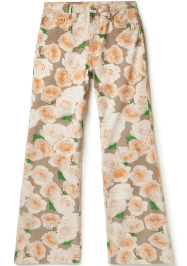 Acne Studios Acne Studios Orange Opah Rose Print Boot Cut Jeans Size US 32 / EU 48 - 1 Thumbnail