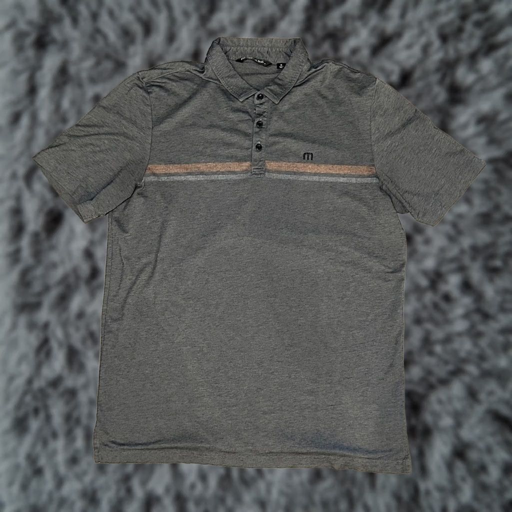 TravisMathew Travis Mathew Beach Buzz Striped Golf Polo XL Mens Gray Charcoal Size US XL / EU 56 / 4 - 1 Thumbnail