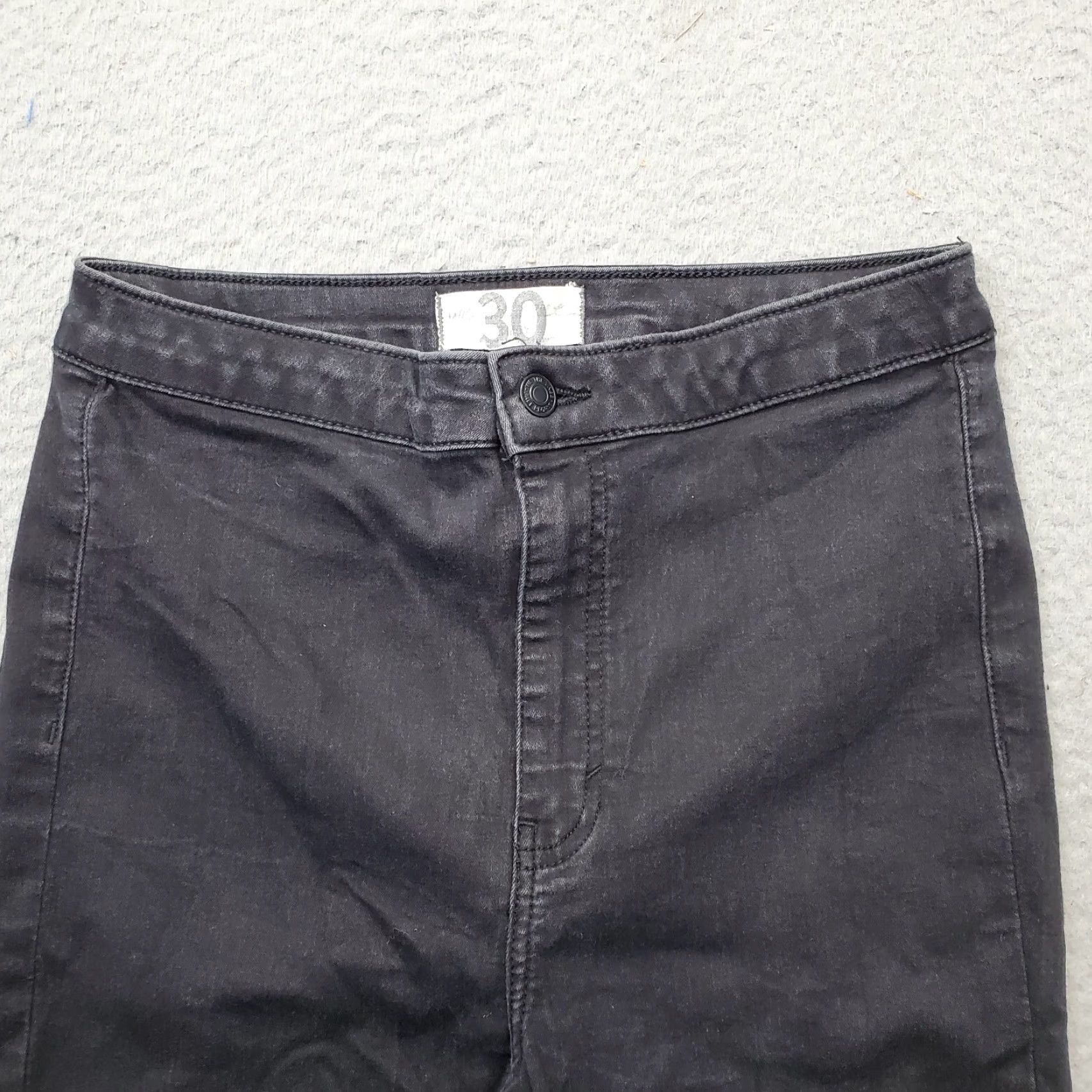 Vintage We The Free Skinny Jeans Women's 30 Black Denim Stretchy Ankle Slit Flat Front Jeans Size 30" / US 8 / IT 44 - 6 Thumbnail