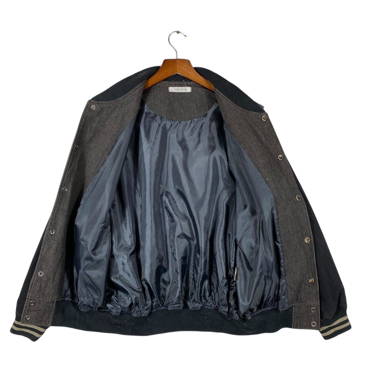 Japanese Brand Vintage Mady Club Varsity Jacket L Size Grey/Black Colour Size US L / EU 52-54 / 3 - 11 Thumbnail