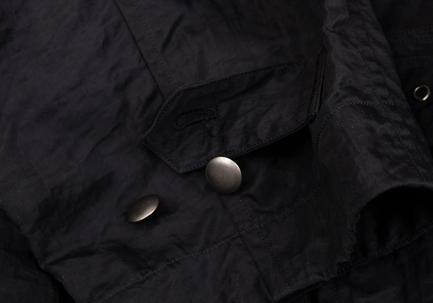 Issey Miyake Nylon Shirred Long Coat in Black, Size M Size US M / EU 48-50 / 2 - 10 Thumbnail