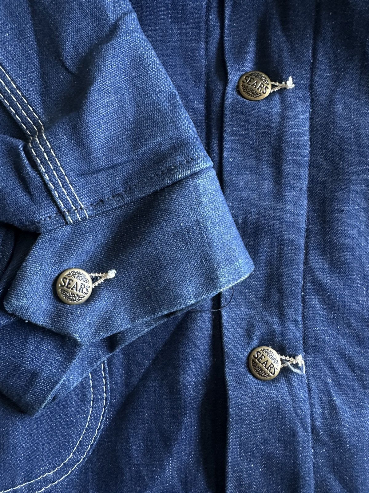 Sears Vintage Sears Raw Denim Work Jacket Size US XL / EU 56 / 4 - 3 Thumbnail