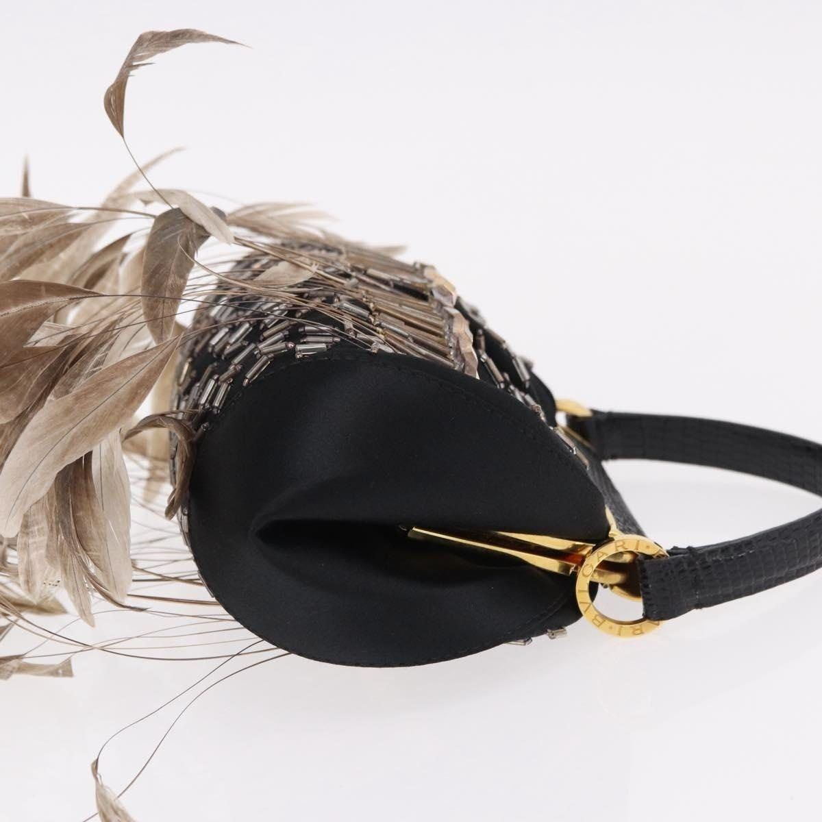 Bvlgari Bvlgari Feather Handbag Black Silk Size ONE SIZE - 3 Thumbnail