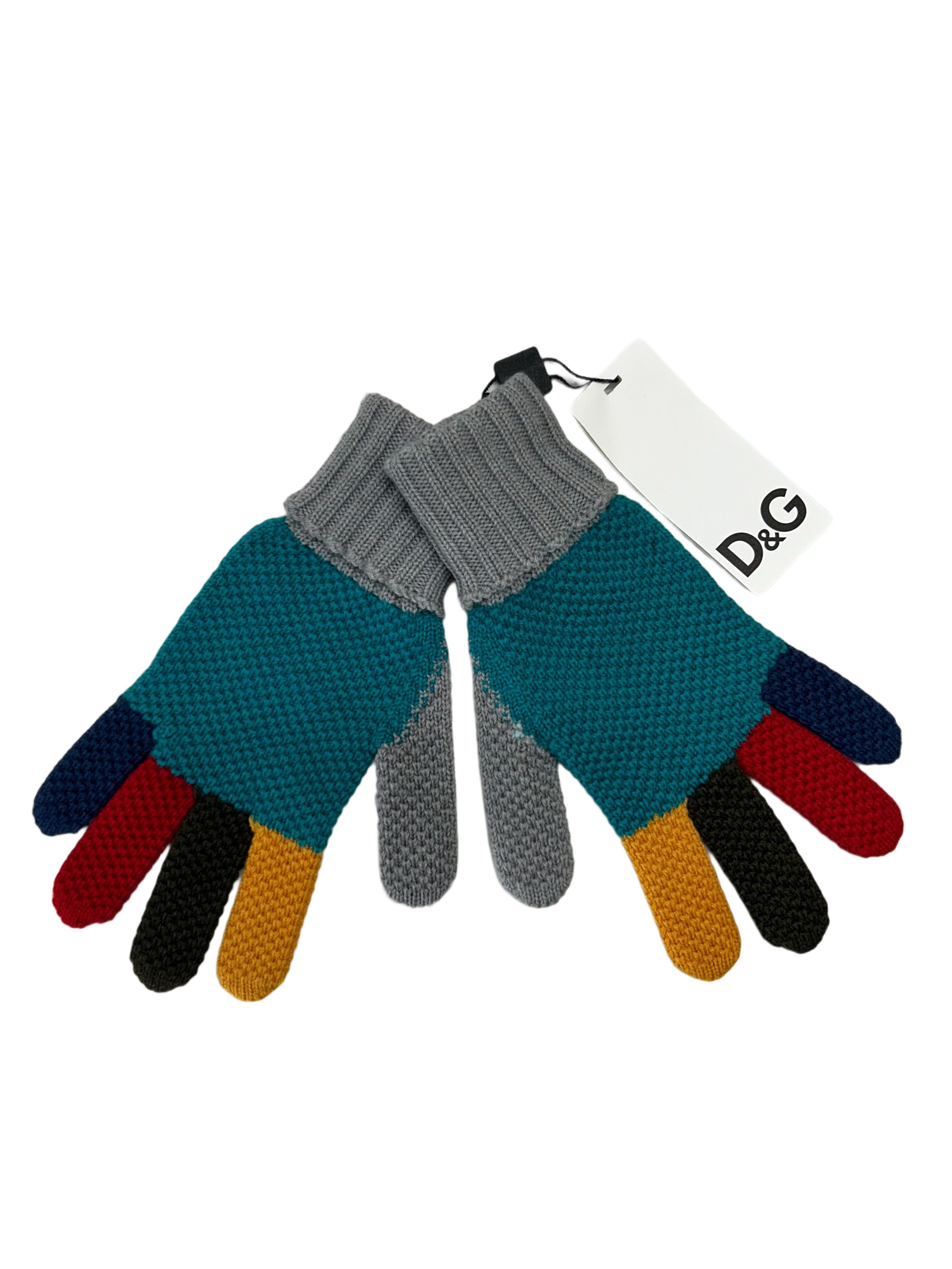 Dolce & Gabbana Brown Cashmere Knitted Hands Mitten Mens Gloves main image 0