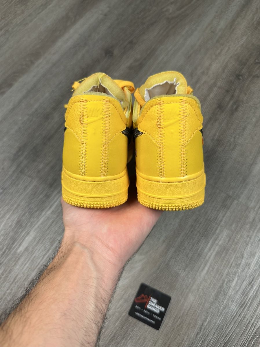 Nike × Off-White Nike Air Force 1 Low Off-White ICA University Gold Lemonade Size US 5.5 / EU 38 - 4 Thumbnail