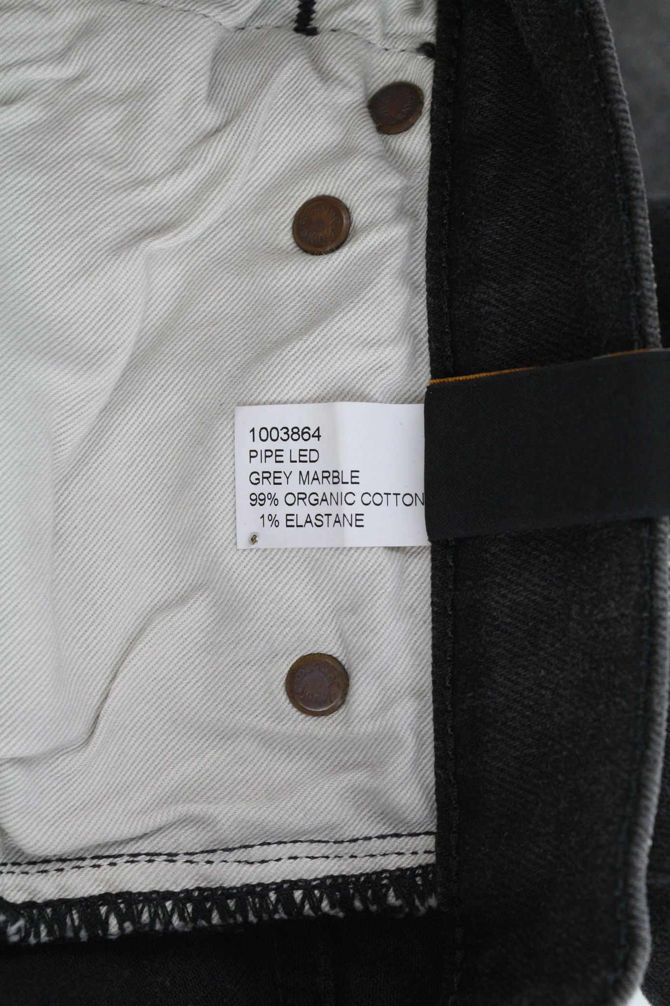 Nudie Jeans PIPE LED W29/L32 Grey Marble Organic Denim Jeans 81635 Size US 29 - 8 Thumbnail
