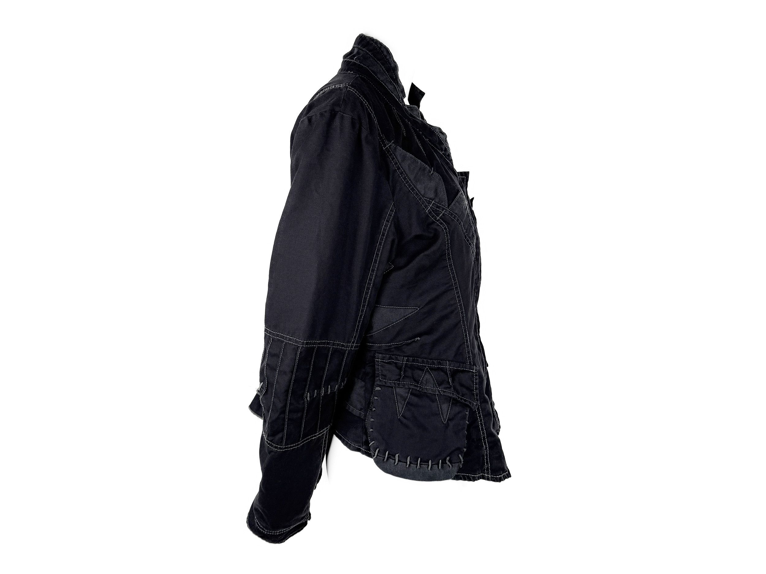 Japanese Brand Et Compagnie Deconstructed Patchwork Zip Cotton Jacket Vtg Size S / US 4 / IT 40 - 4 Thumbnail