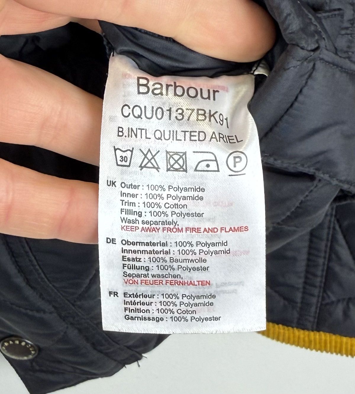 Barbour Barbour International Quilted Ariel Full Zip Jacket Black Size US XXS / EU 40 - 8 Thumbnail