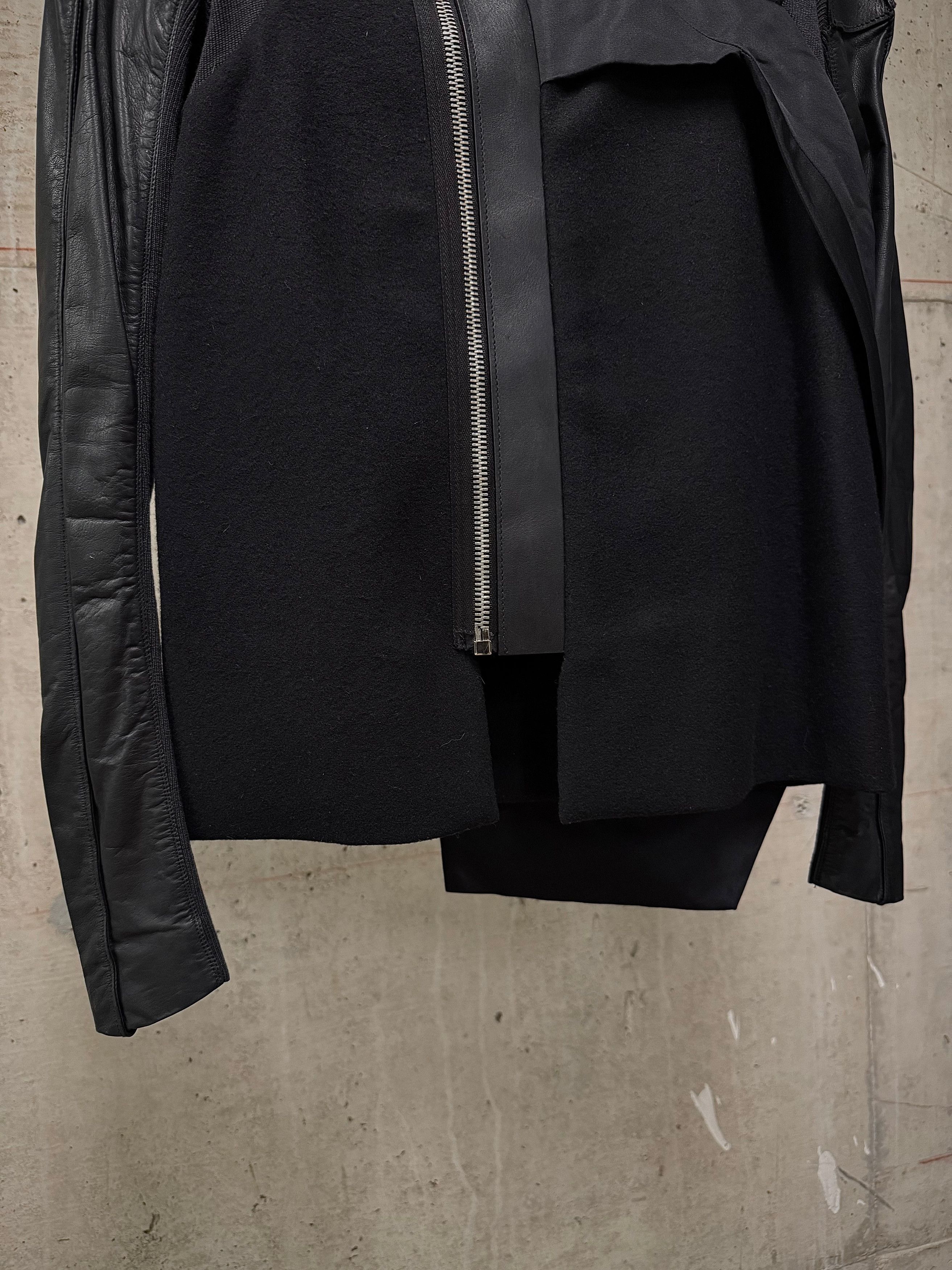 Rick Owens Rick Owens Asymmetric Wool Leather Jacket Size US M / EU 48-50 / 2 - 3 Thumbnail