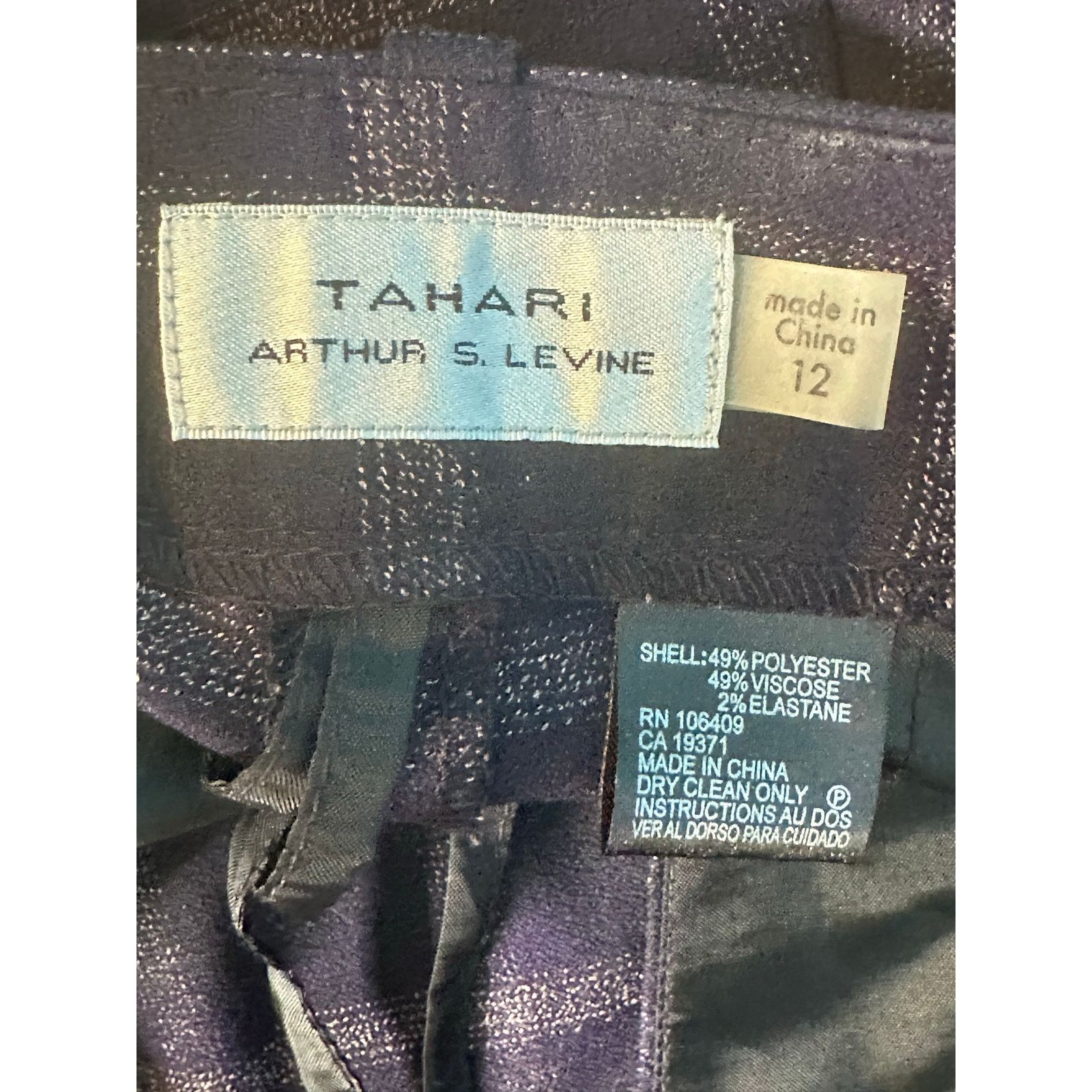 Elie Tahari Tahari purple cream plaid pants size 12 Size 34" / US 12 / IT 48 - 5 Thumbnail