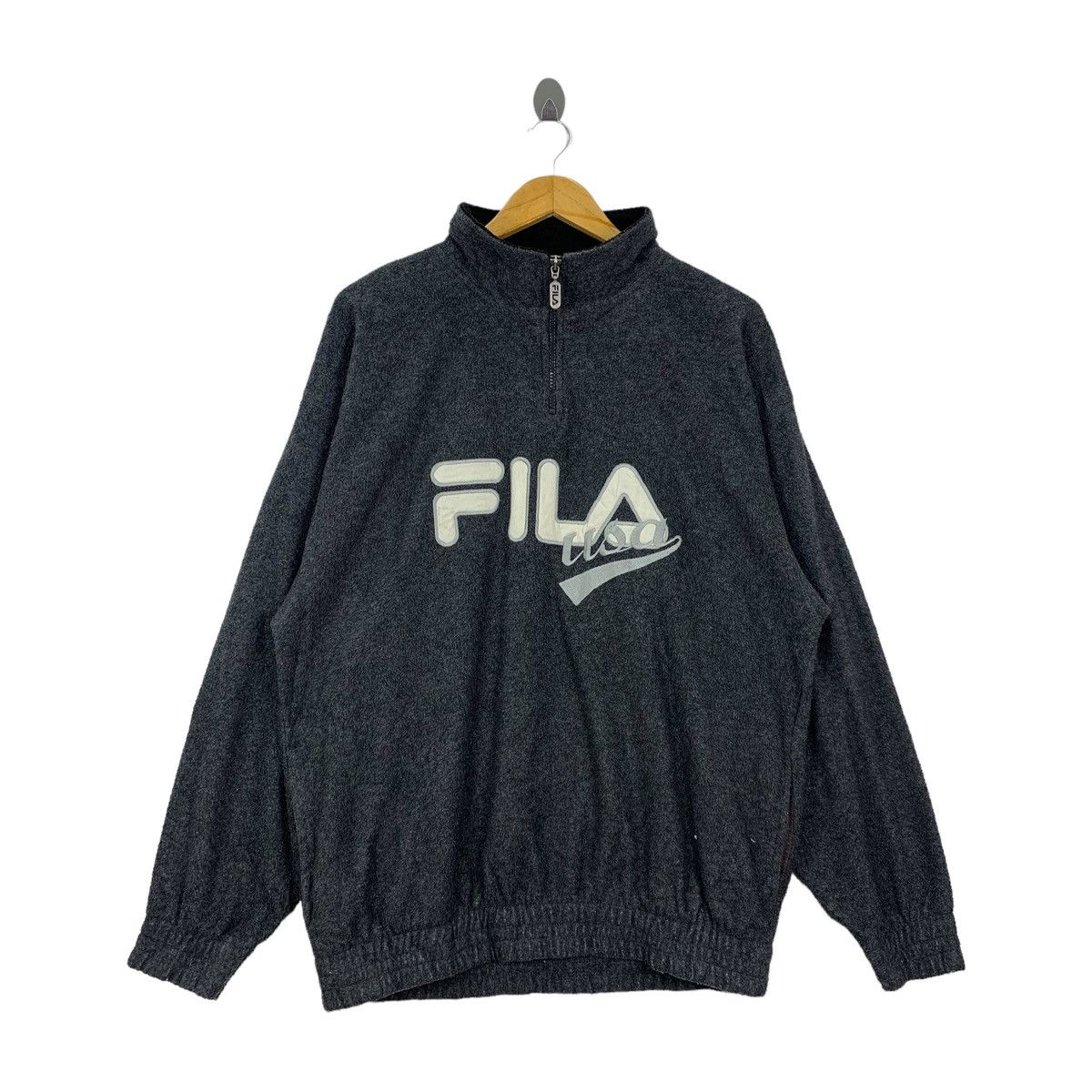 Vintage FILA Usa Sportswear Big Logo Fleece Half Zipper