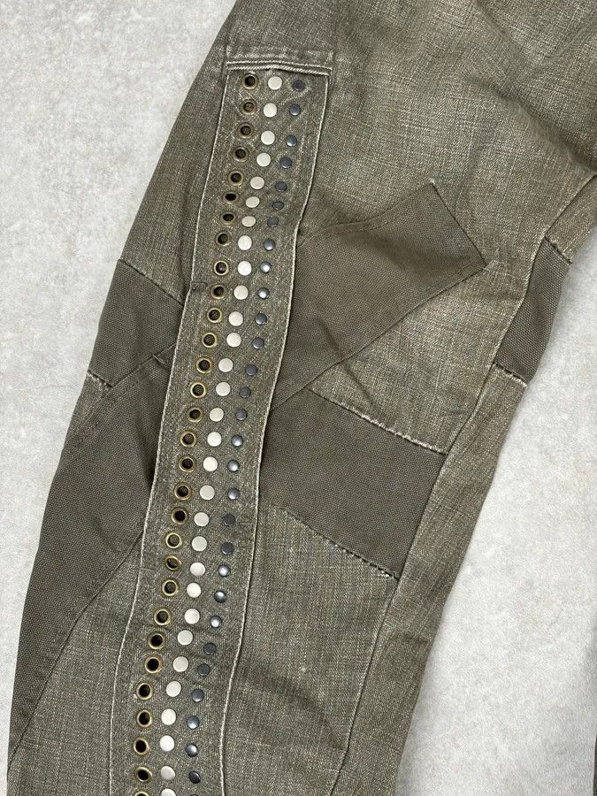 Marithe + Francois Girbaud SS2006 Marithé + François Girbaud Khaki Studded Cargo Jeans Size US 32 / EU 48 - 10 Thumbnail