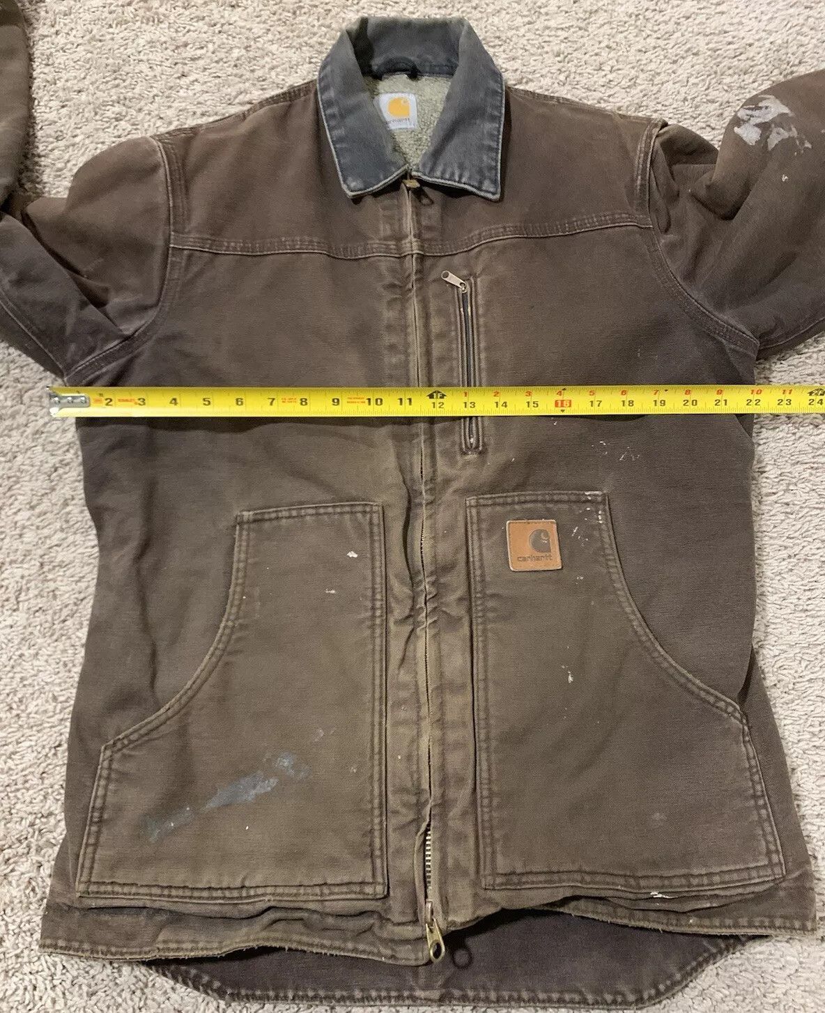 Carhartt Sherpa Lined Distressed C61DKB Jacket Size US M / EU 48-50 / 2 - 5 Thumbnail