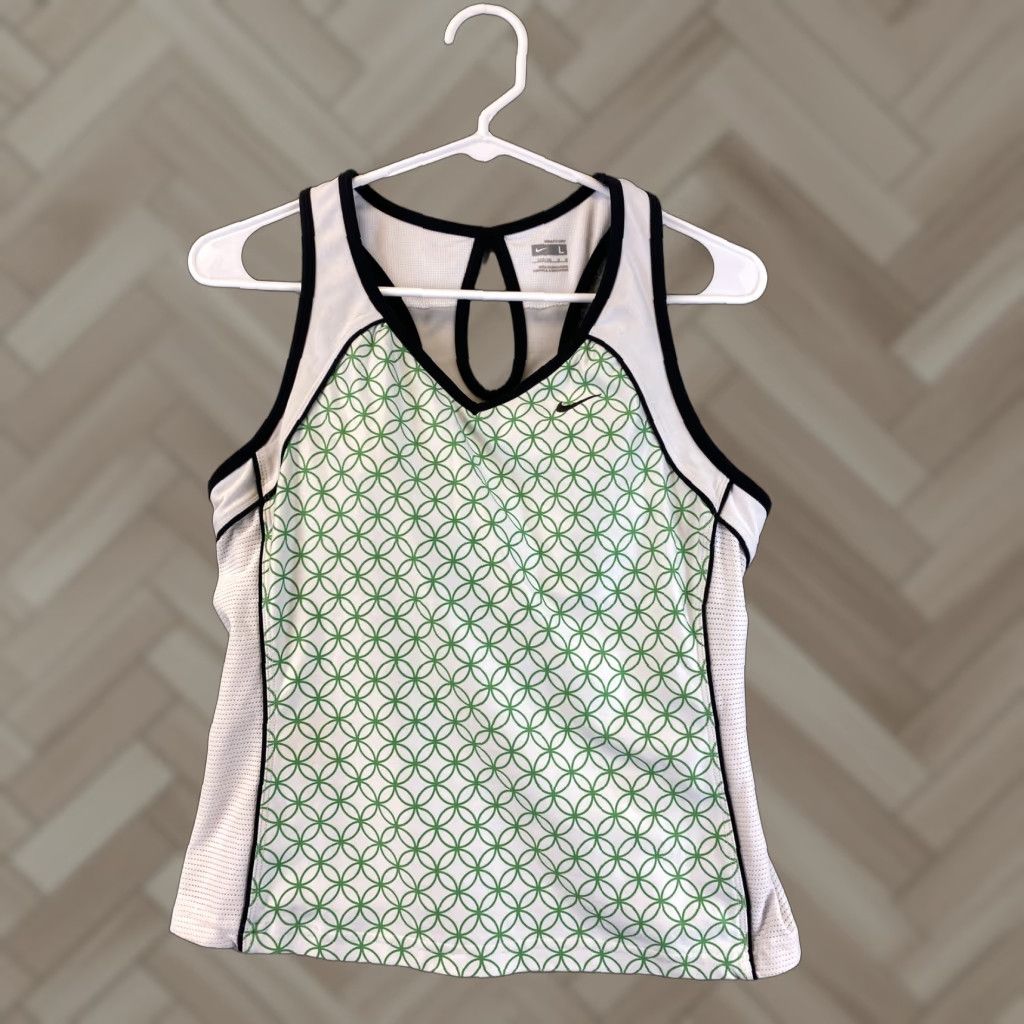 Nike Nike Women’s Drifit Size L Green Black Active Workout Tank top / 59-11 Size L / US 10 / IT 46 - 1 Thumbnail