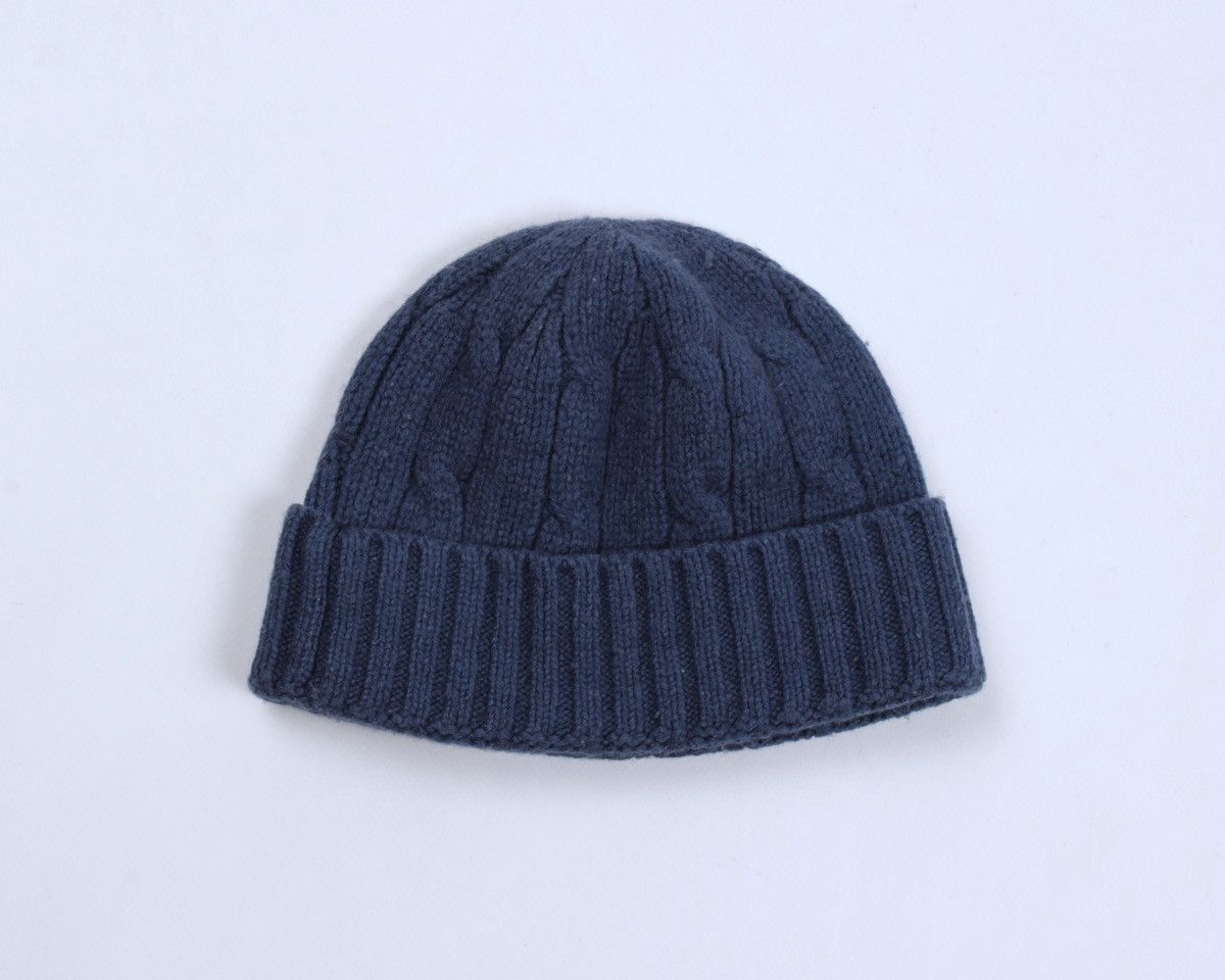Tommy Hilfiger × Vintage TOMMY HILFIGER Wool Cable Knit Logo Embroidered Beanie Hat Size ONE SIZE - 3 Thumbnail