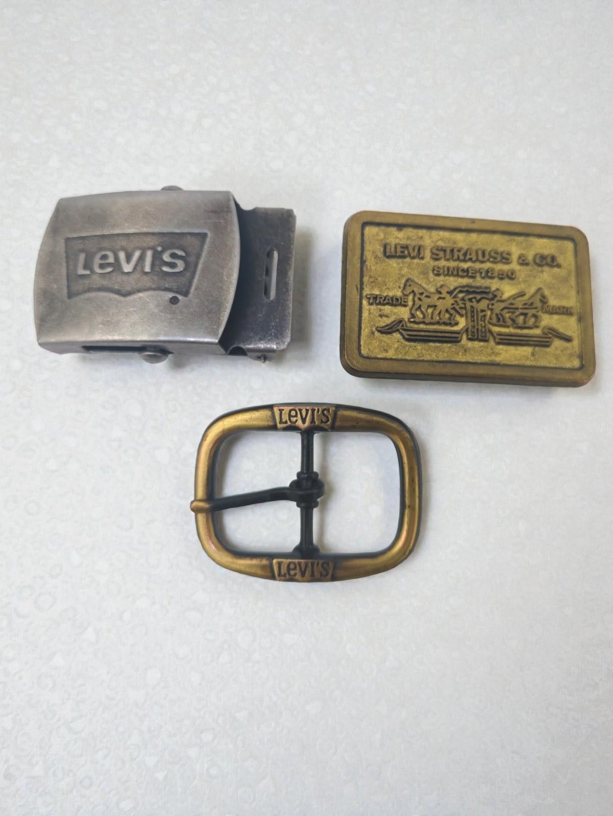 Set of 3 Vintage Levi's Belt Buckles USA & Canada Made