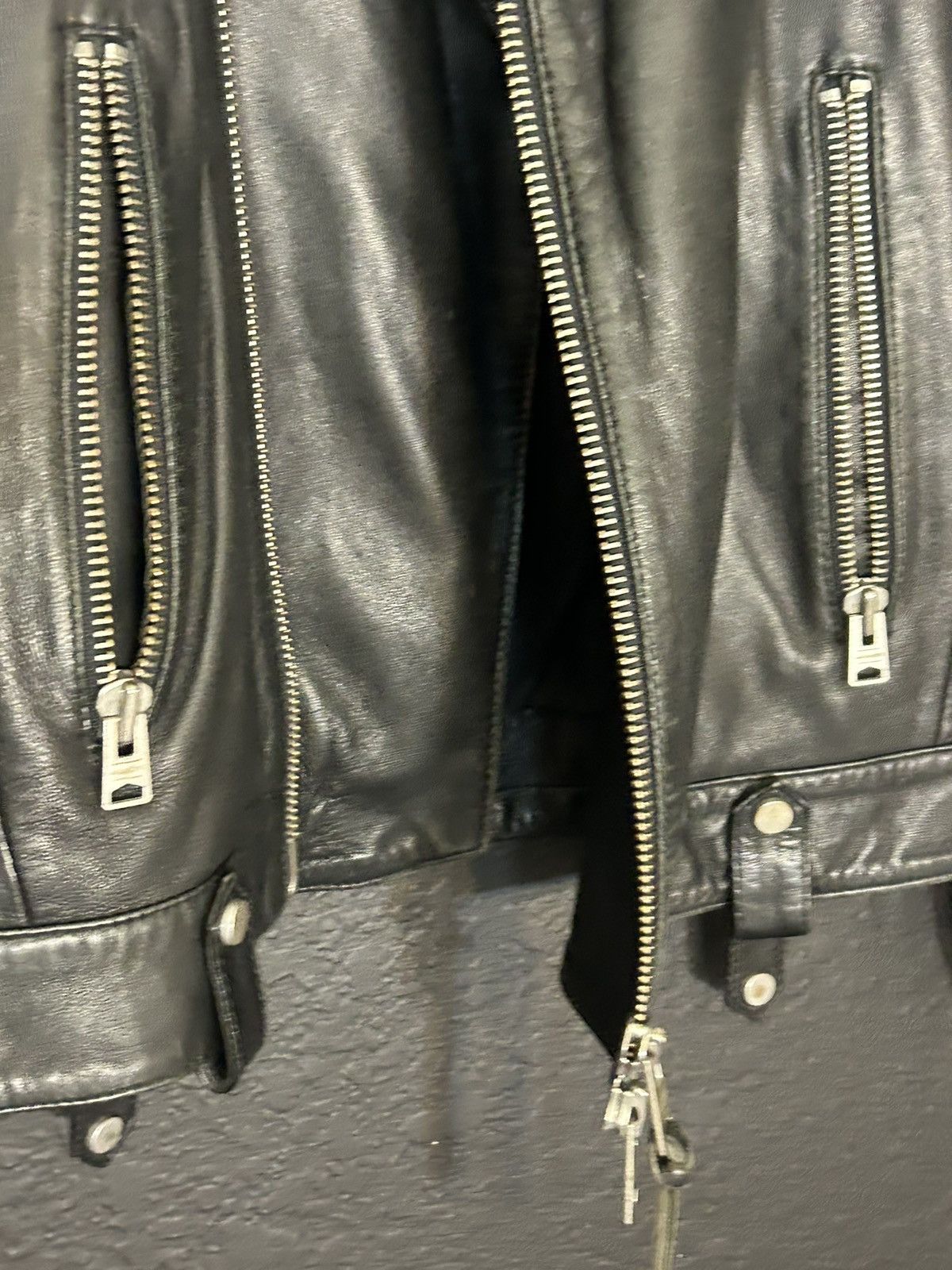 Allsaints Allsaints Sheep Leather Biker Jacket Size US XS / EU 42 / 0 - 6 Thumbnail