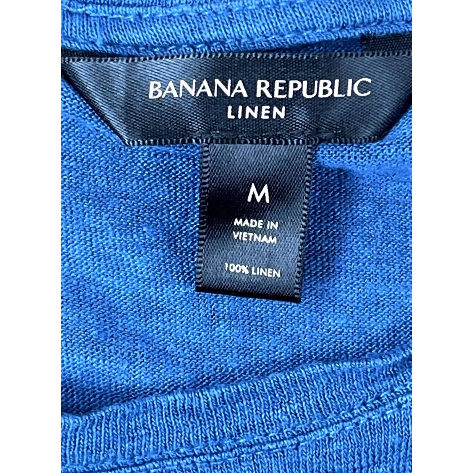 Banana Republic Banana Republic Tank Womens Medium Blue Pullover Sleeveless Round Neck Shirt Top Linen Polyester Casual Summer/ Spring Womens Regular M Blue Tank Top Size M / US 6-8 / IT 42-44 - 7 Thumbnail